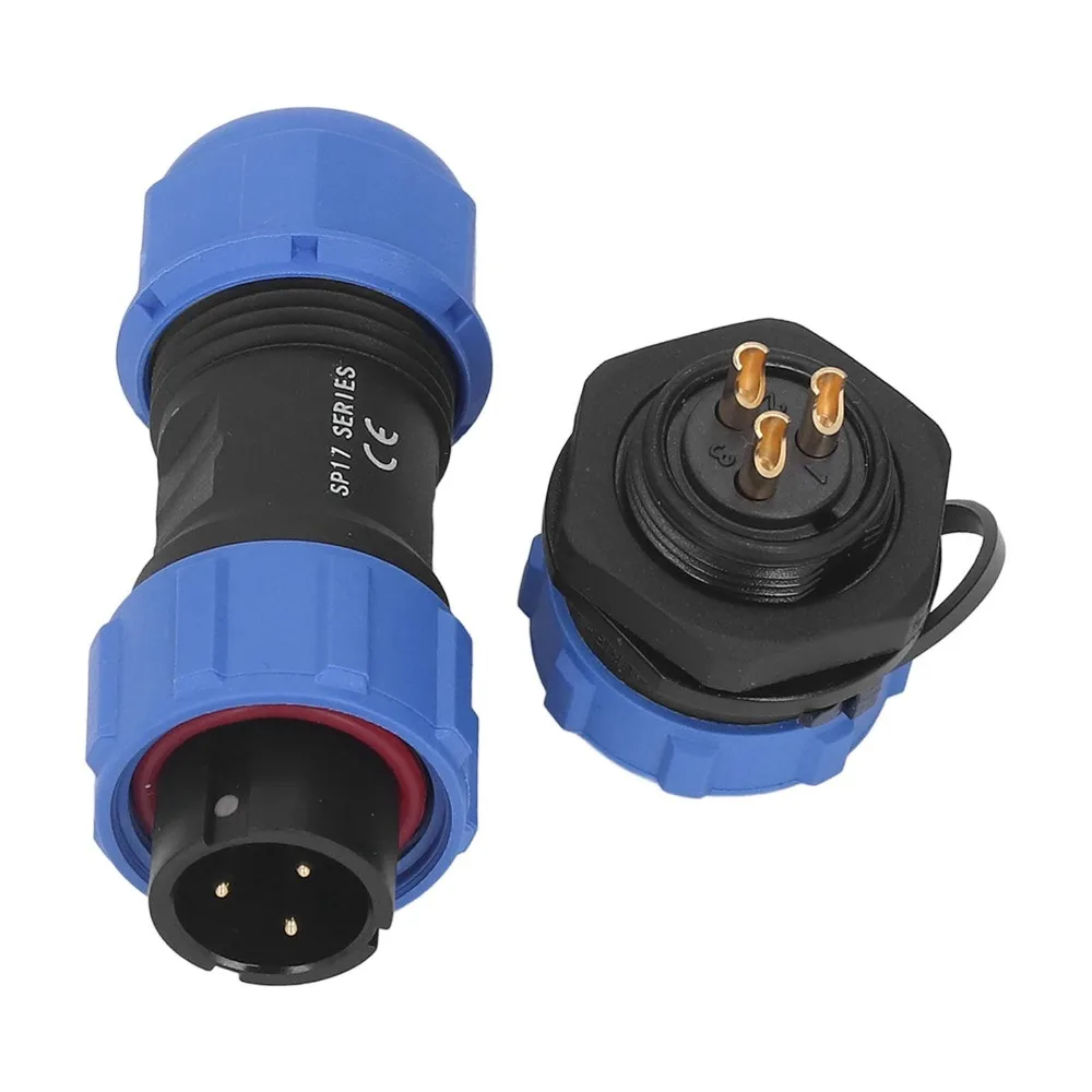 

3 Pin 3 Hole Aviation Plug Socket IP68 6-10mm Wire Diameter Waterproof Connector Male Female SP17 Electrical Power Adapter