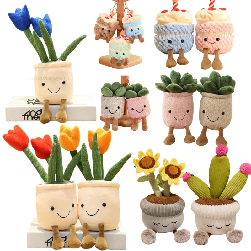 Tulipe réaliste plantes succulentes en peluche étagère décor gâteau jouet doux poupée pendentif Kawaii oreiller pour filles cadeaux d'anniversaire
