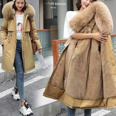여성용 겨울 자켓 후드 플리스 패딩 자켓 캐주얼 루즈 윈드 브레이커 Office Lady Matching New In Coats & Jackets Outerwear