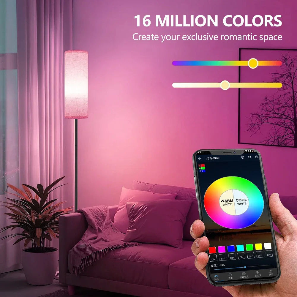 NEWSTYLE RGBW مصباح أرضي محيط مزامنة بالموسيقى الإضاءة الإيقاعية بلوتوث التحكم في التطبيق لتقوم بها بنفسك ضوء المحيطة الملونة للمنزل #4