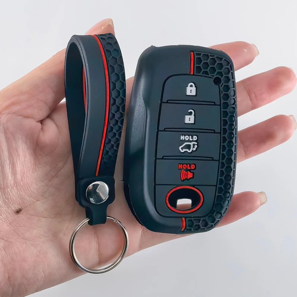 For Toyota Tacoma Fortuner Corolla Venza Grand Highlander RAV4 XSE Prime Land Cruiser Hilux 2023 2024 Silicone Car Key Case Caps