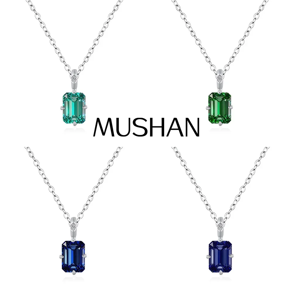 MuShan Jewelry 925 Sterling Silver Necklace Pendant for Women High Carbon Gemstones Wedding Birthday Gifts Pendants Neckalces