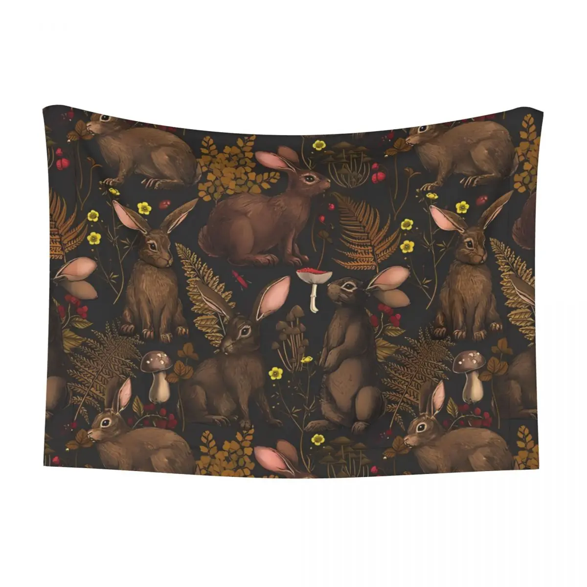 Rabbits And Woodland Flora Warm Pet Blanket Soft Fluffy,Cute Cat Dog Blanket Warm Comfortable dog sleeping Pet Blanket