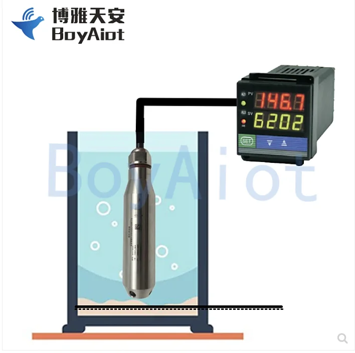 BOY-WR04-S Vendita calda Sensore di livello dell'acqua sommergibile Sonda Pressione statica Indicatore di livello di lancio Serbatoi per piscine Regolatore di livello dell'acqua
