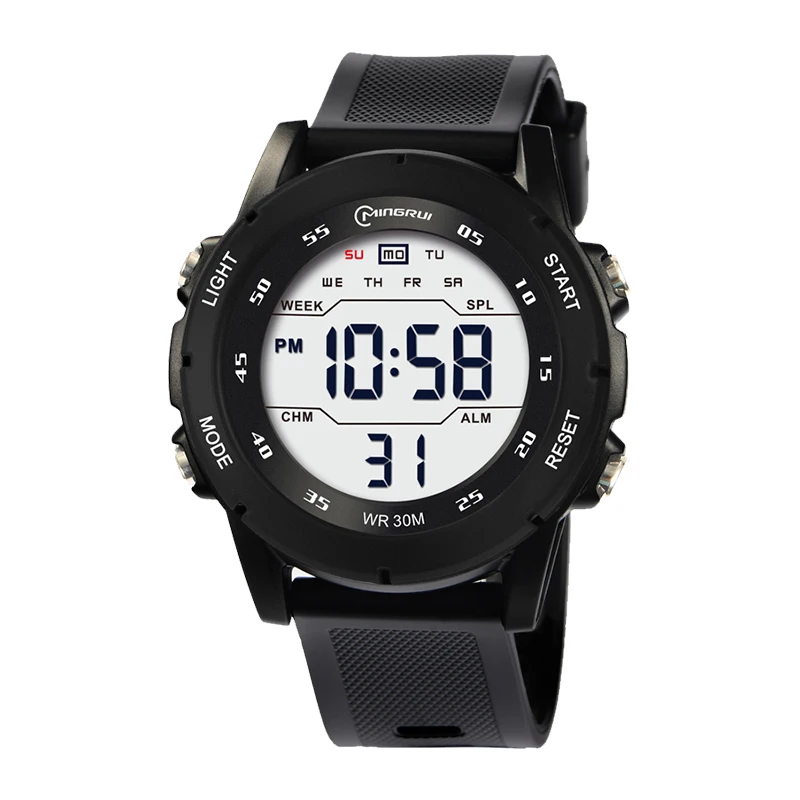Children Men's Electronic Watch Youth Student Sports Wristwatch Waterproof Alarm Clock Big Dial Digital Multifunction Watches