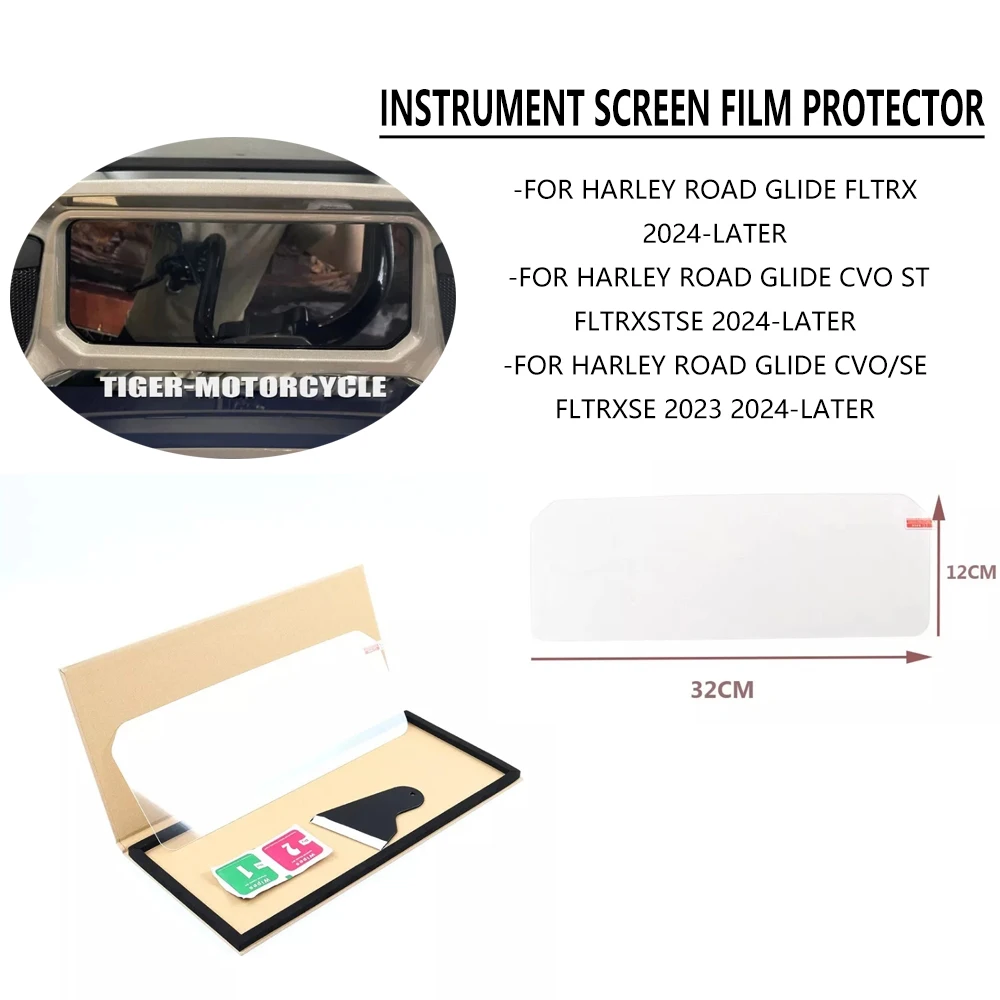 

For CVO Road Glide ST FLTRXSTSE 2024 2025 2PIC Instrument Film Screen Film Protector For Harley TOURING Road Glide/ ST 2024