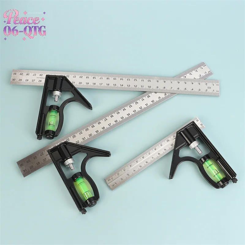 New Angle Square Measuring Tools Set Precise Aluminium Adjustable Combination Spirit Level