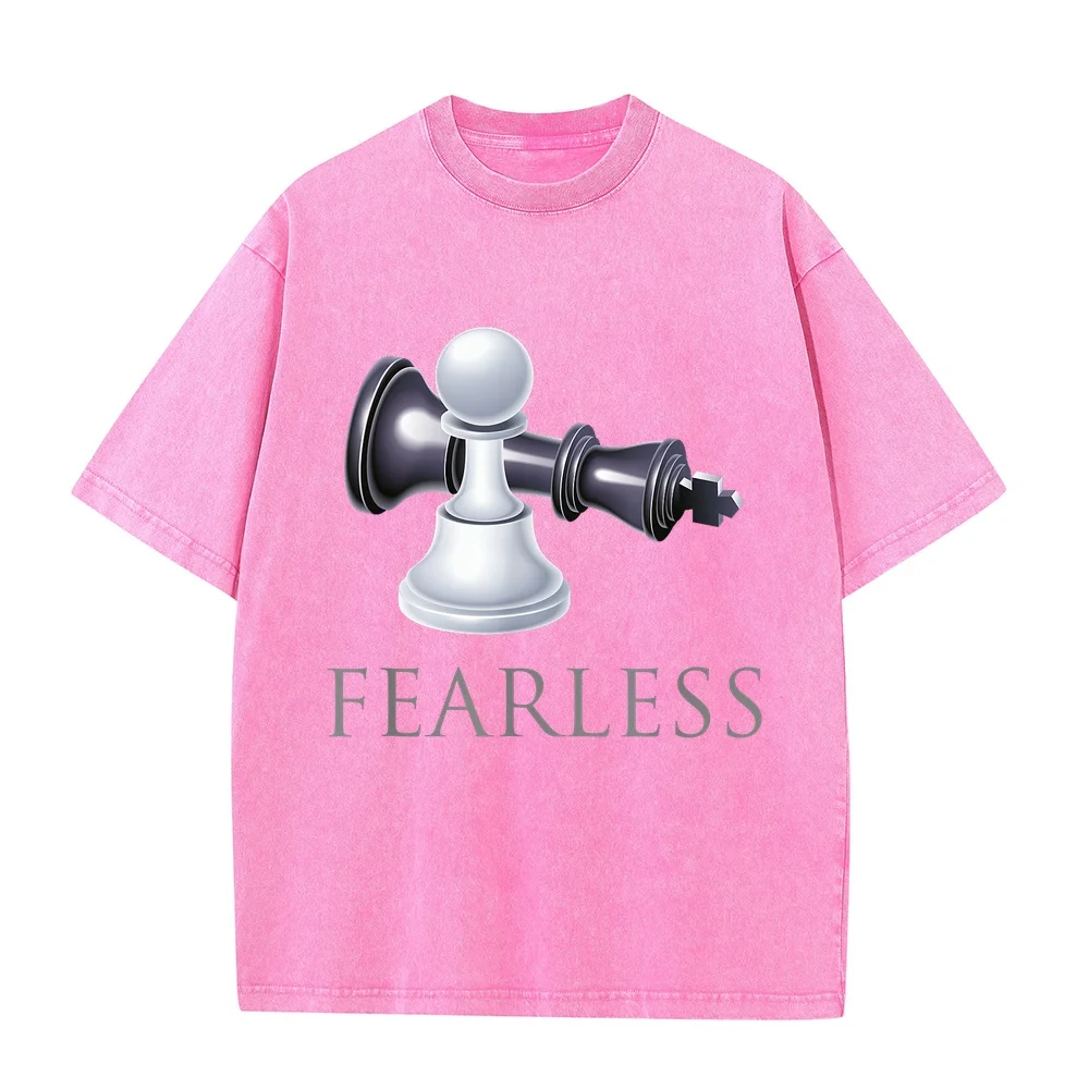 Funny Chess Fearless Player Smart Gift T-Shirt Y2k Clothes Casual Cotton Big Tall Unisex Printed Short Men Shirt Sleeve Humor
