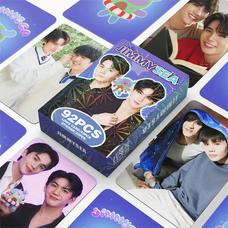 

92Pcs/Set Thai Star JimmySea Double Sided Lomo Cards with Stickers BL Drama Idol Photo Cards Fans Collection Gift