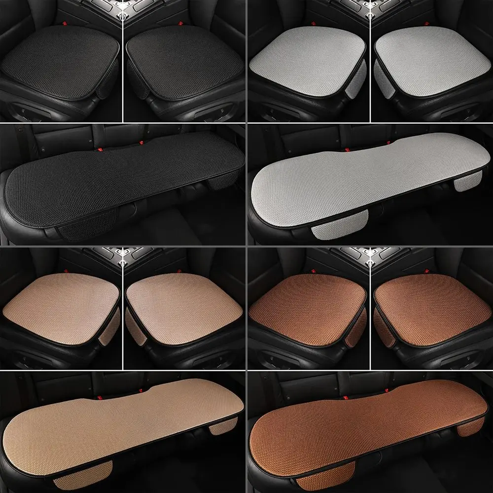 

Ice Silk Car Seat Cushion Solid Color Non-slip Car Cool Seat Mat Wear-resistant Breathable Front/Rear Auto Seat Pad Four Seasons