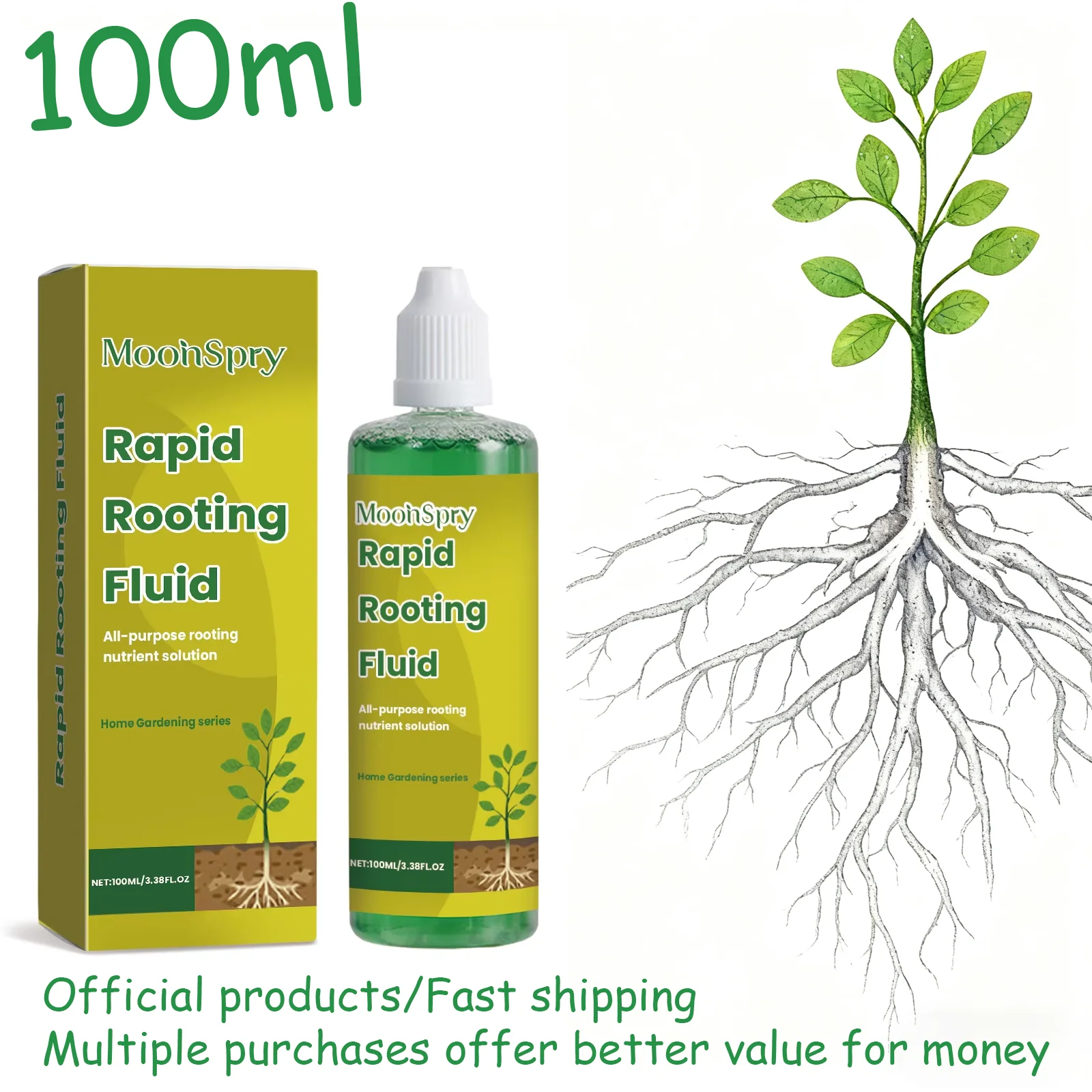100ml Succulent Rapid Rooting Stimulator - Plant Root Hormone Booster Fertilizer, Promotes Healthy Root Development
