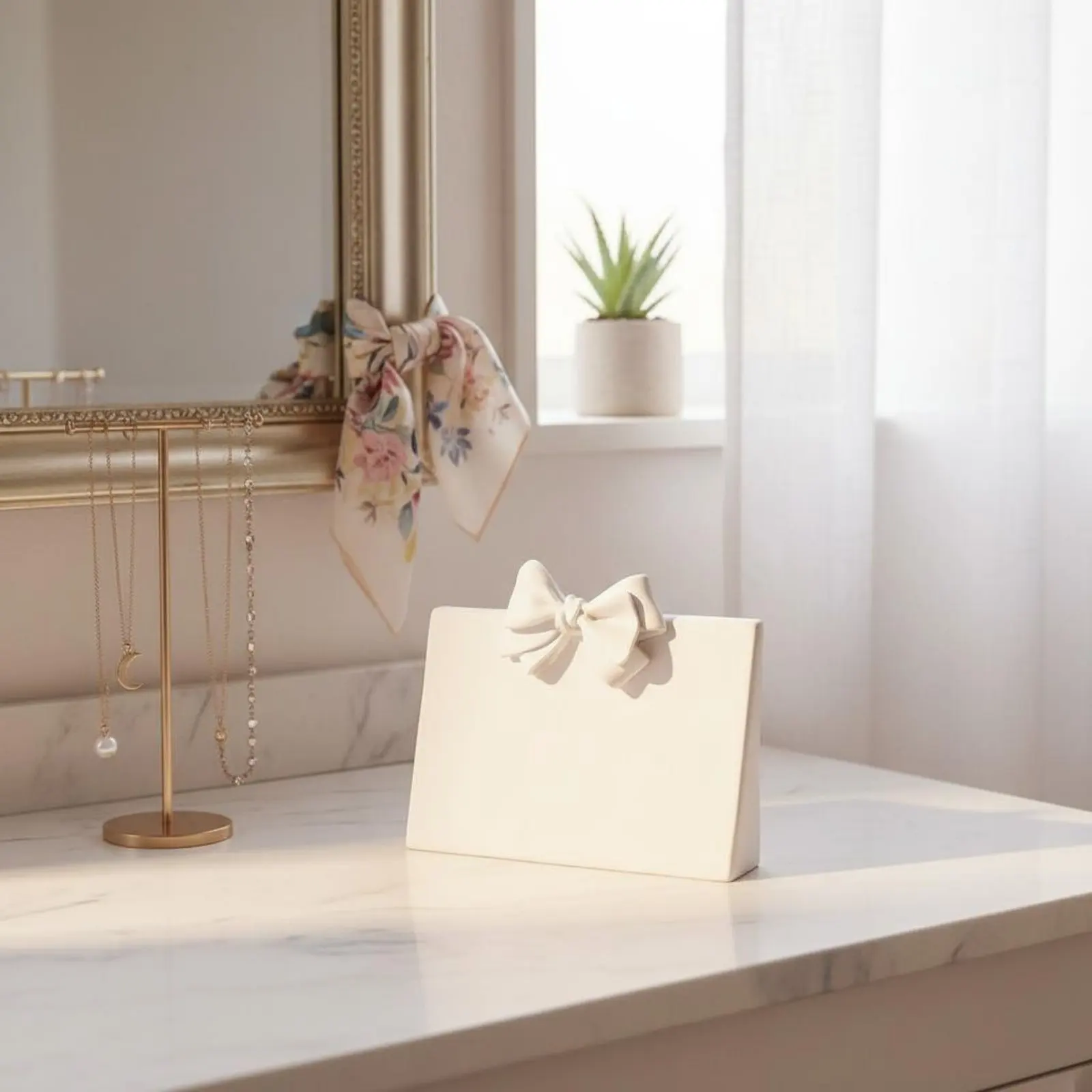 

Подставка для демонстрации ожерелий с элегантным дизайном и бантом, наклонный держатель для кулонов, профессиональная подставка для демонстрации украшений для девочек