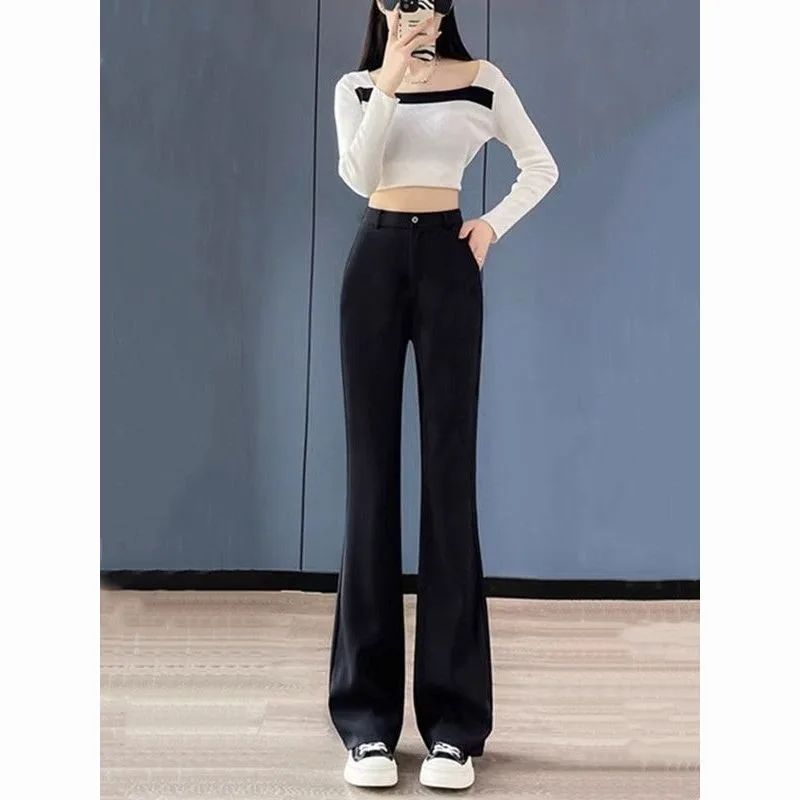 Women's High Waist Straight Leg Dress Pants Slim Fit Casual Trousers