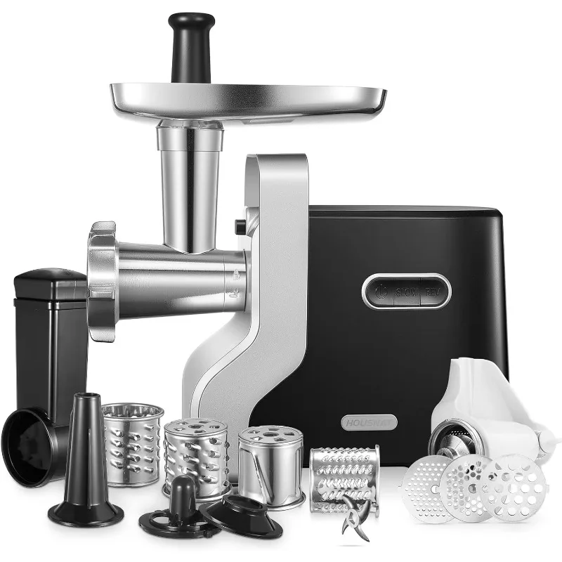 

Meat Grinder Heavy Duty, 3000W Max Ultra Powerful, 5 in 1 HOUSNAT Multifunction Electric Meat Grinder, Sausage Stuffer