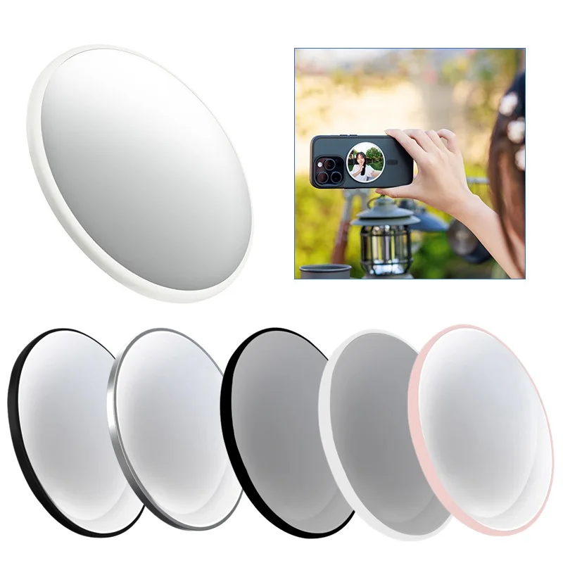 Magnetic Rear Selfie Mirror Mobile Phone Sticker HD Makeup Assist Camera Photography Assessories for IPhone Samsung Xiaomi