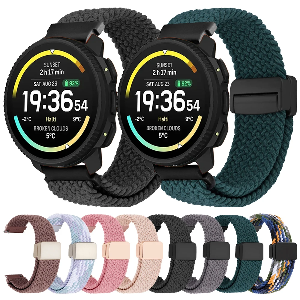 22mm Nylon Watch Strap For Suunto Vertical 2 Replace Bracelet Accessories For 5 9 PEAK PRO/Ocean/RACE Run/S Magnetic Clasp Bands