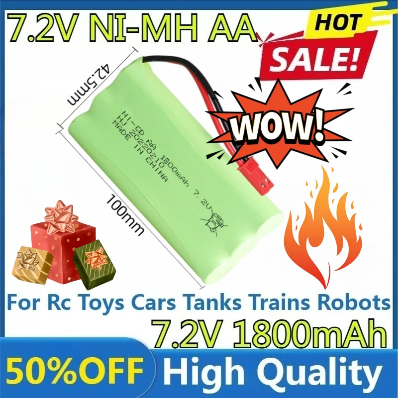 

New NiMH AA 7.2V1800mAh Battery Pack for Rc Toys Cars Tanks Trains Robots Guns Boats New High Quality 7.2V 1800mAh Ni-MH Battery