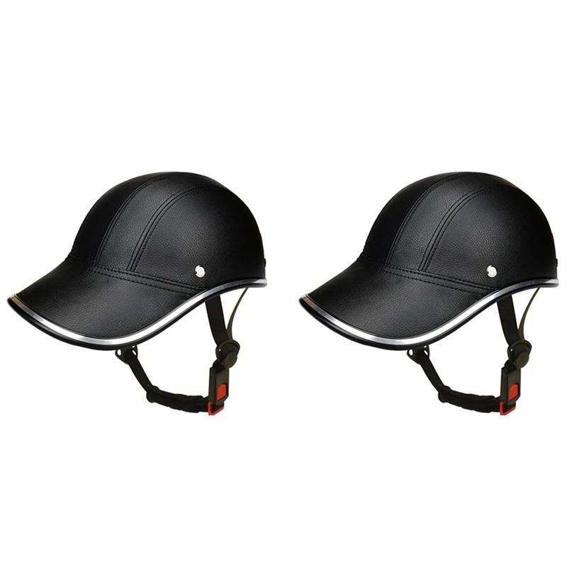 

2X Baseball Cap Style Motorcycle Half Helmet Safety Hat Half Face Helmet Vintage Cap Safety Hard Hat Bicycle Helmet Cap