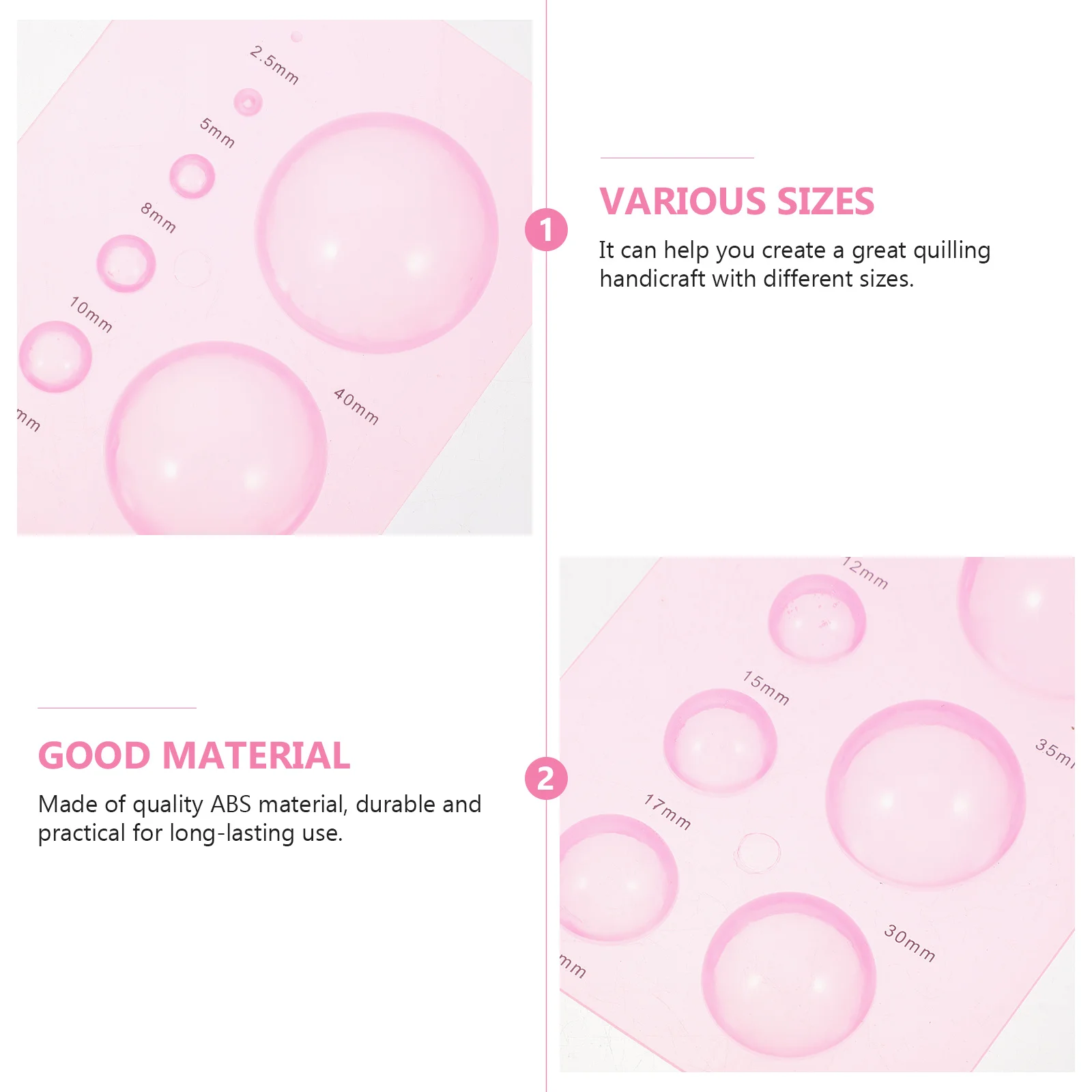 

4 pcs Plastic Quilling Mold For 3D Paper Craft Diy Quilling Styler Half Ball Domes Tool Kids Handicraft Educational Set