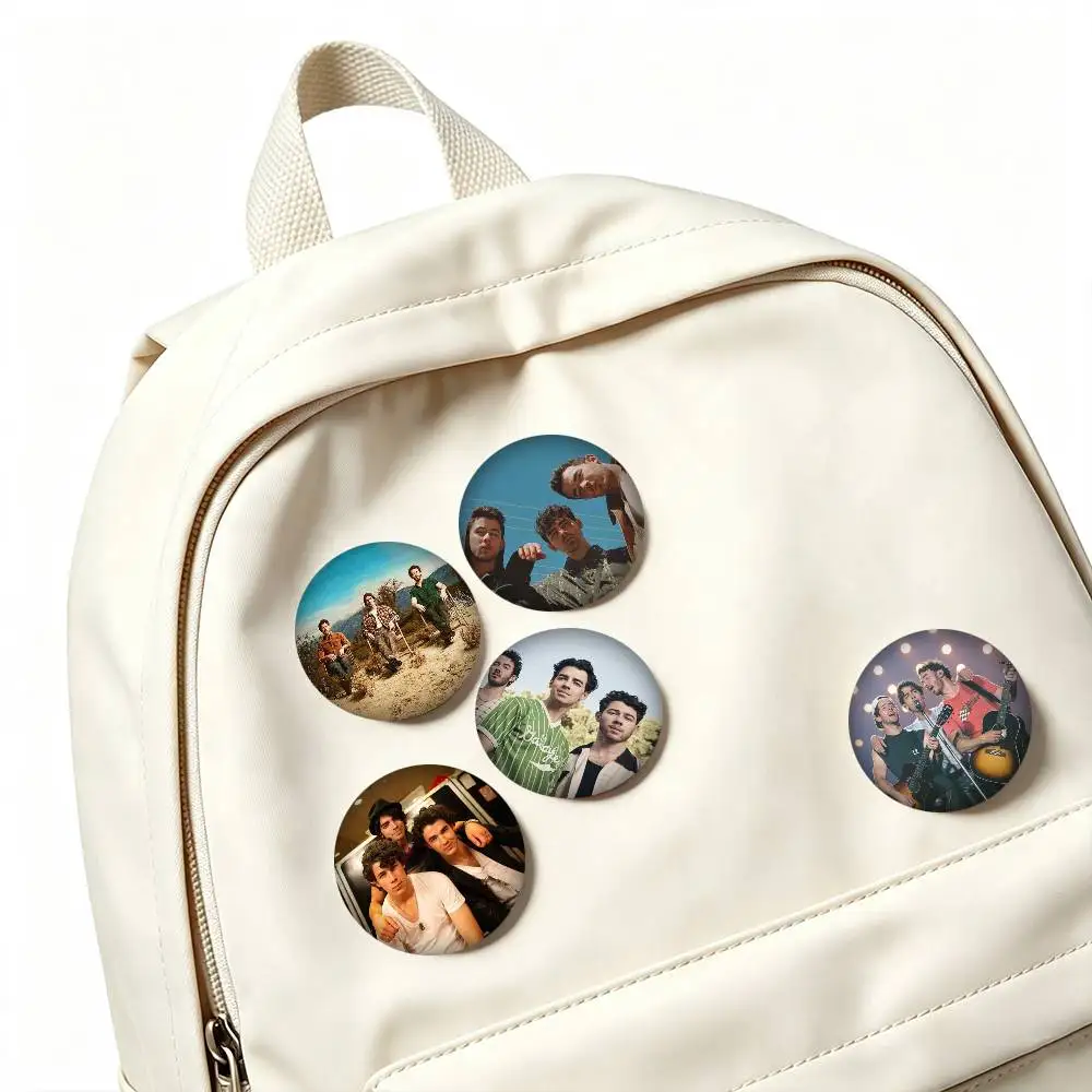 J-Jonas Brothers  Pop Rock Band 25 32 44 58 75mm Badges Personalized Round Brooches Pins Accessory Gift