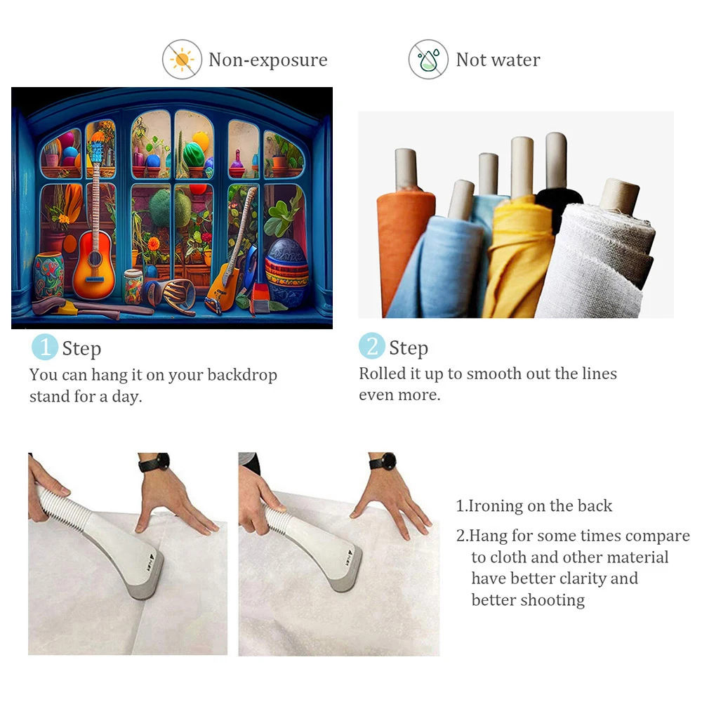 Retro Style Guitar Tent Photography Backdrops Children Newborn Baby Shower Party Music Magic Forest Cabin Kids Background GQ-01