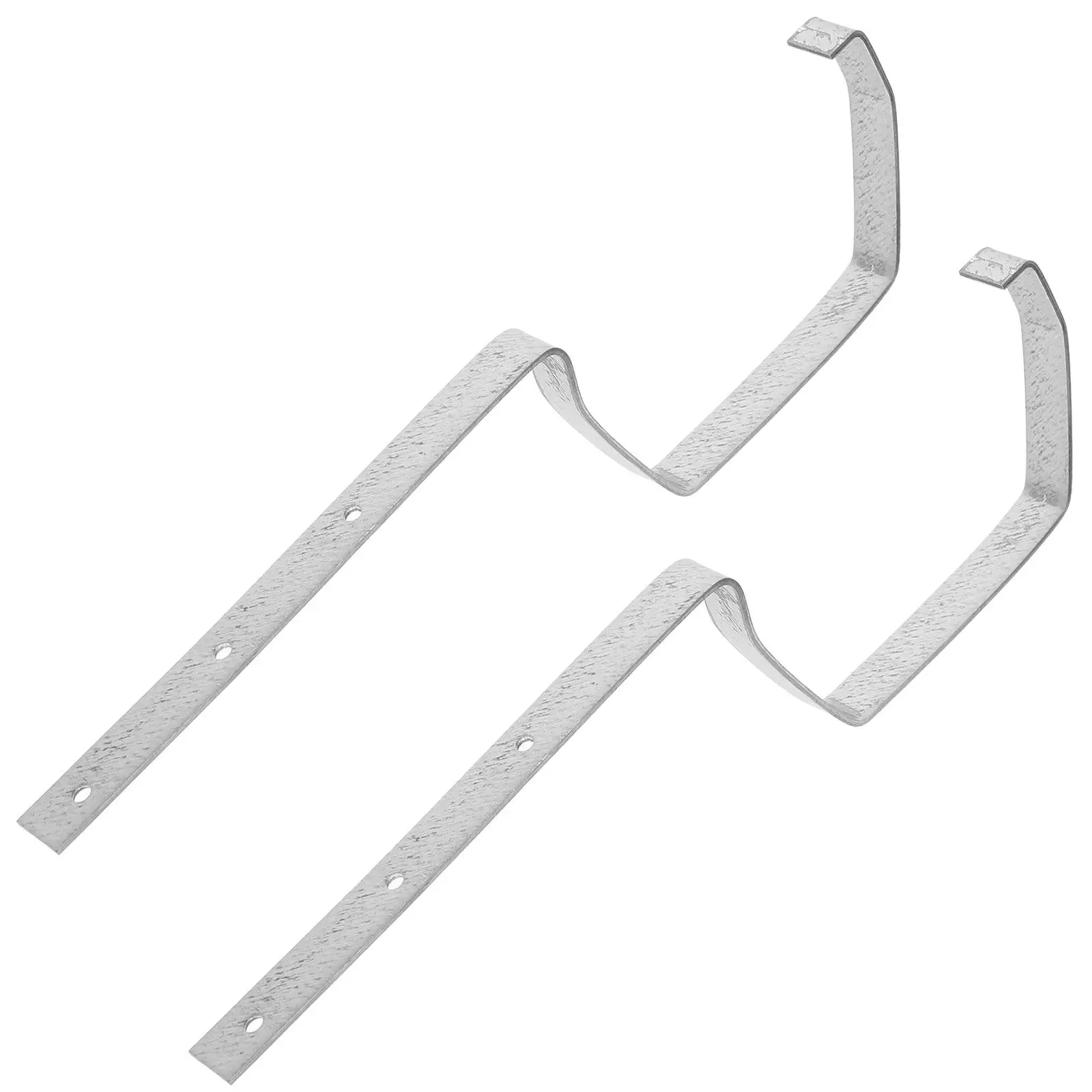 2Pcs Gutter Bracket Silver Metal Rain Gutter Rack Easy Install Rainwater Holder Downspout Extension Hardware Downspout Straps