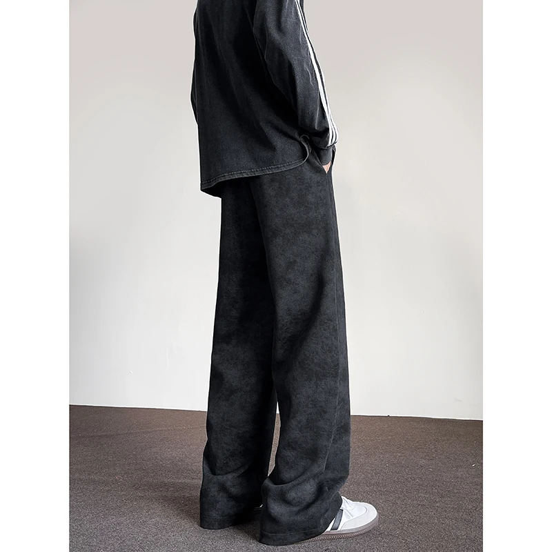 Harajuku Streetwear Tie Dye Casual Pants Men Women Wide Leg Straight Mopping Trousers Oversize Korean Fashion Drawstring Pants