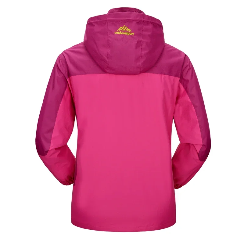 Damska jesienna kurtka trekkingowa Outdoor Hiking Rain Coat Windbreaker Waterproof Hooded Camping Cycling Climbing Warm