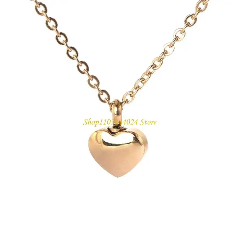 N5KE Heart-shaped Cream Jar Necklace Urn Cremation Ashes Memorial Jewelry
