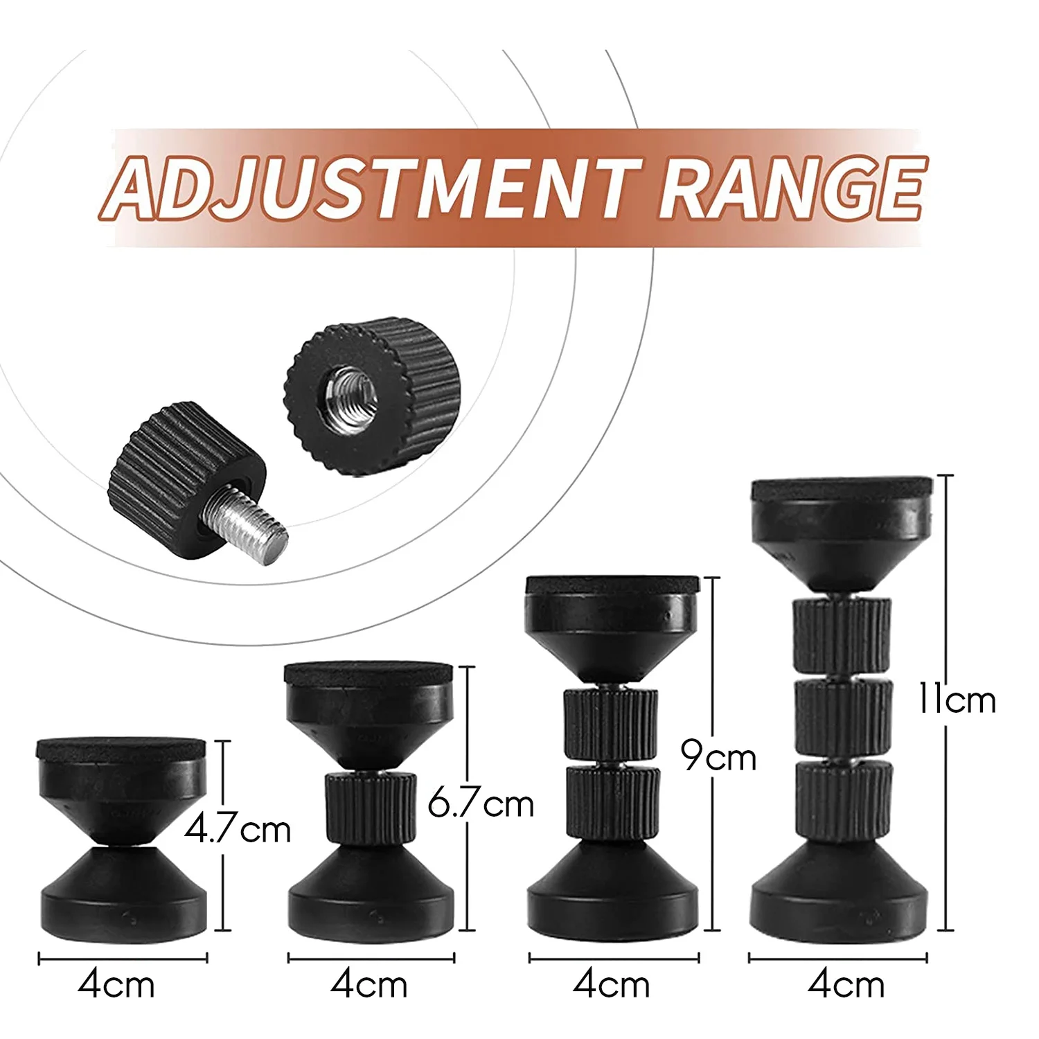 A26I - Regulowane, gwintowane narzędzie antywibracyjne do ramy łóżka, ograniczniki zagłówka, zapobiegające uwalaniu się, uchwyt antywibracyjny (2 szt.)