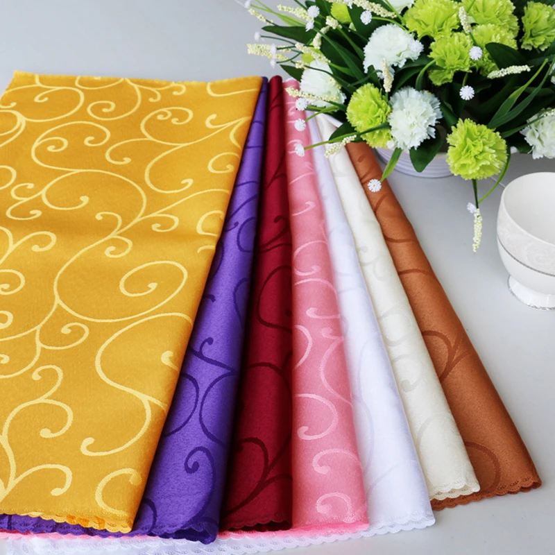 Hotel Napkin Cloth Mouth Cloth Multicolored Jacquard Small Square Napkin Placemat Tray Mat Cup flower Decoration Wipe Cup Cloth