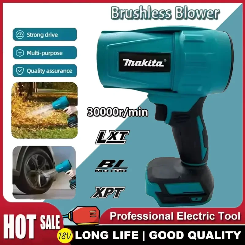 

Бесщеточный турбовентилятор Makita 30000 об/мин, мощный электрический ручной струйный вентилятор для сдувания снега, листьев и пыли, для аккумулятора 18В