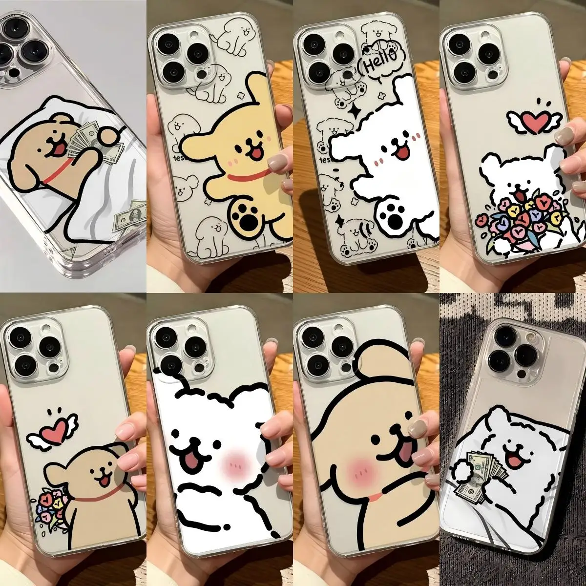 HOT Cute Line Dog Cartoon Phone Case For Samsung Galaxy S26 S25 S24 S23 S22 S21 S20 FE Note20 Note10 Edge Plus Ultra Lite 5G