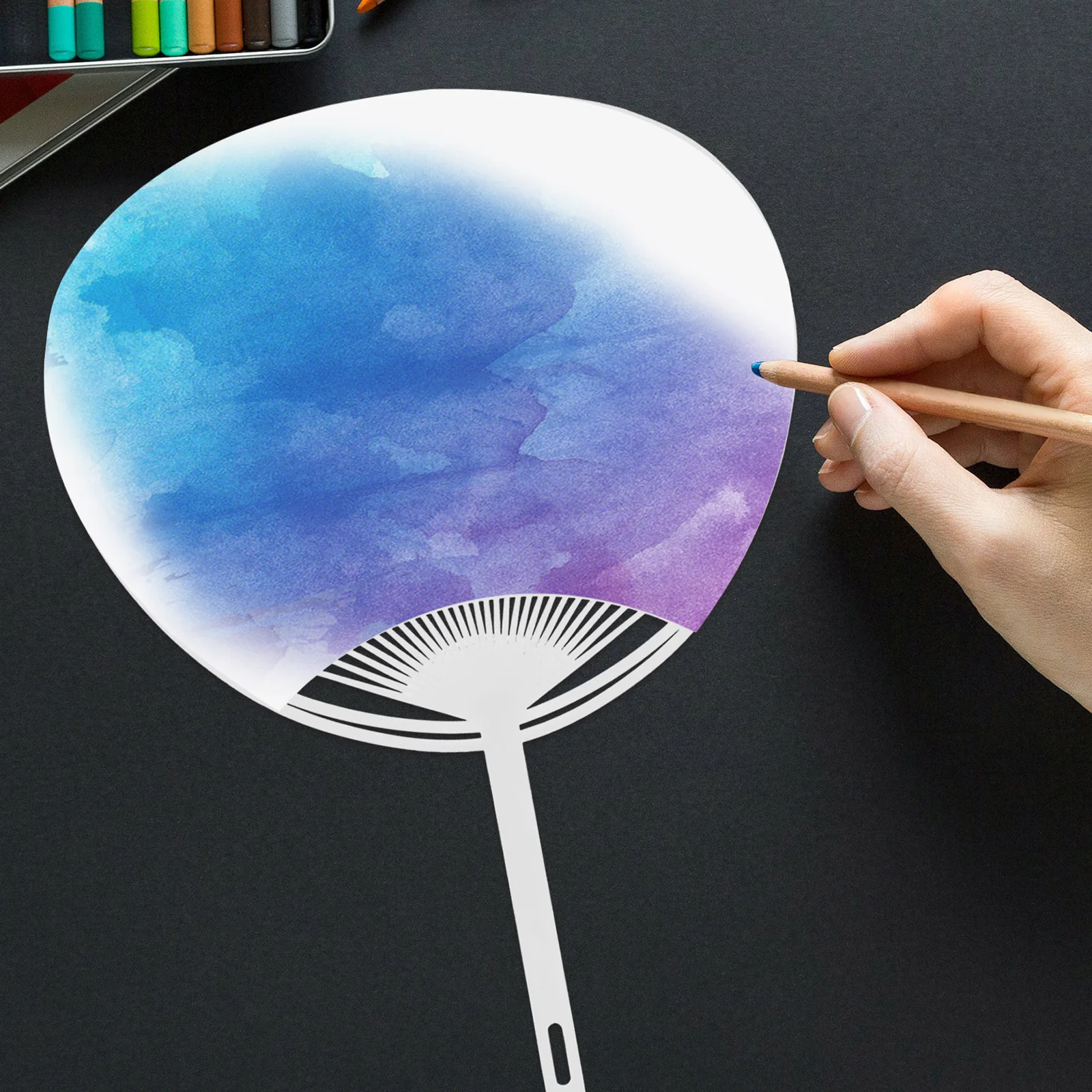 Kit artigianale fai-da-te con struttura a ventaglio da 20 pezzi per realizzare base a ventaglio personalizzabile per disegnare, scrivere, attività di pittura