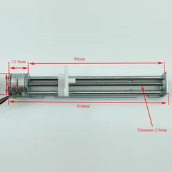 80mm İnme mikro 15mm lineer tekleyerek çalışan Motor DC 5V 6V 2-Phase 4-Wire step Motor lazer xyz 3D yazıcı için uzun vida çubuk ile