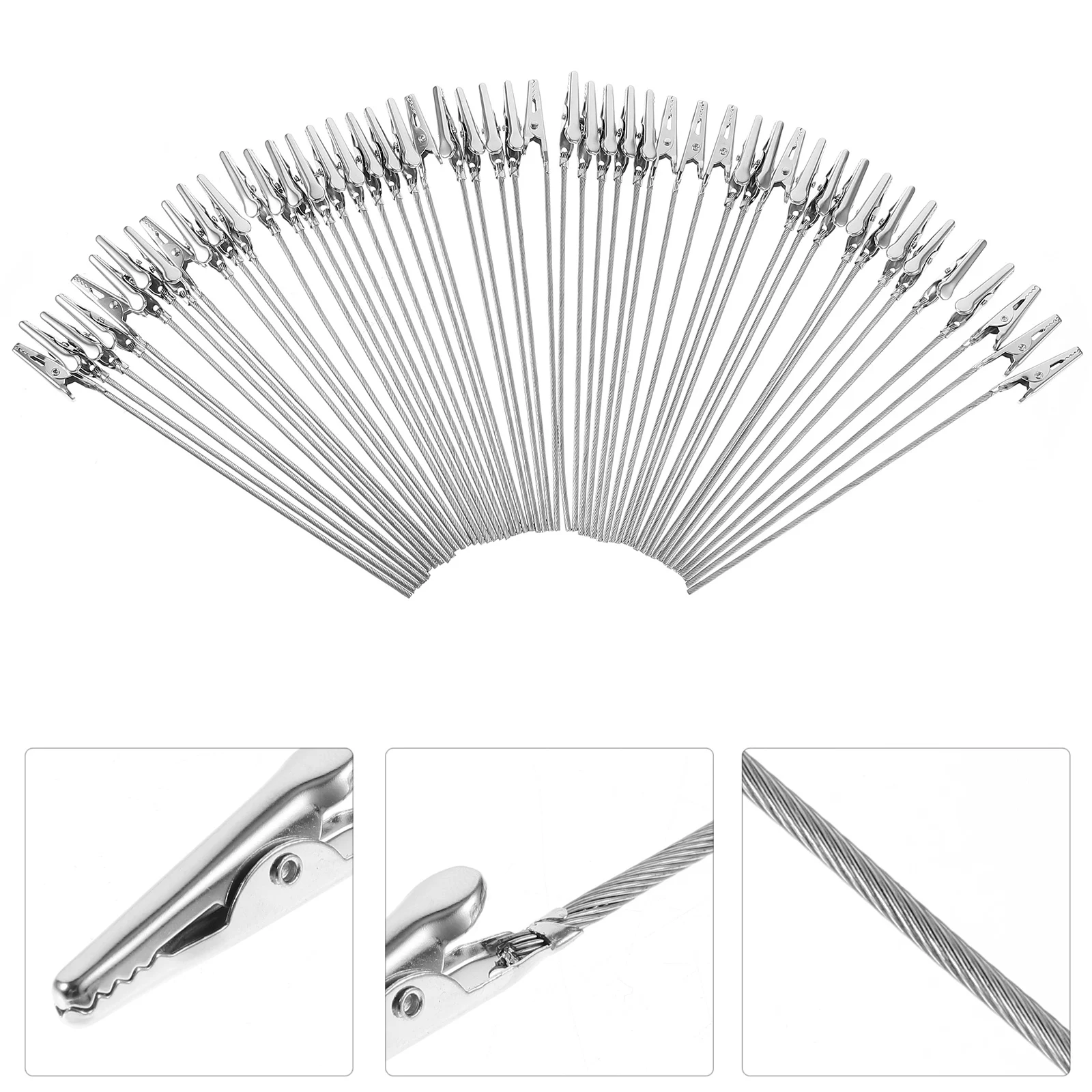 

50pcs Metal Alligator Memo Clamps For Photos Cards Wire Alligator Clamps Office Message Clips Sturdy Photo Card Table