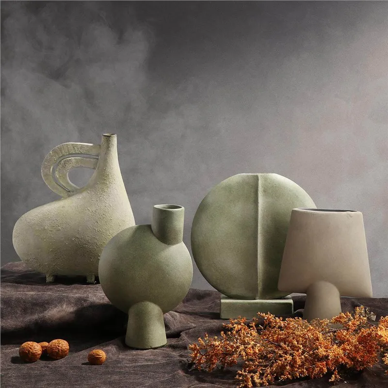 

Wabi Sabi wind vase creative special-shaped new Chinese retro nostalgic dryer flower living room decoration ornament