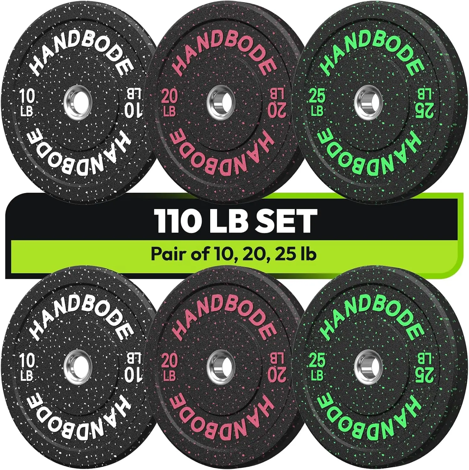 

2-Inch Bumper Plates High Bounce, Weight Plate Set 45/100/160/190/260/300Lb, Barbell Weight Plates Set For Home Gym, Colored