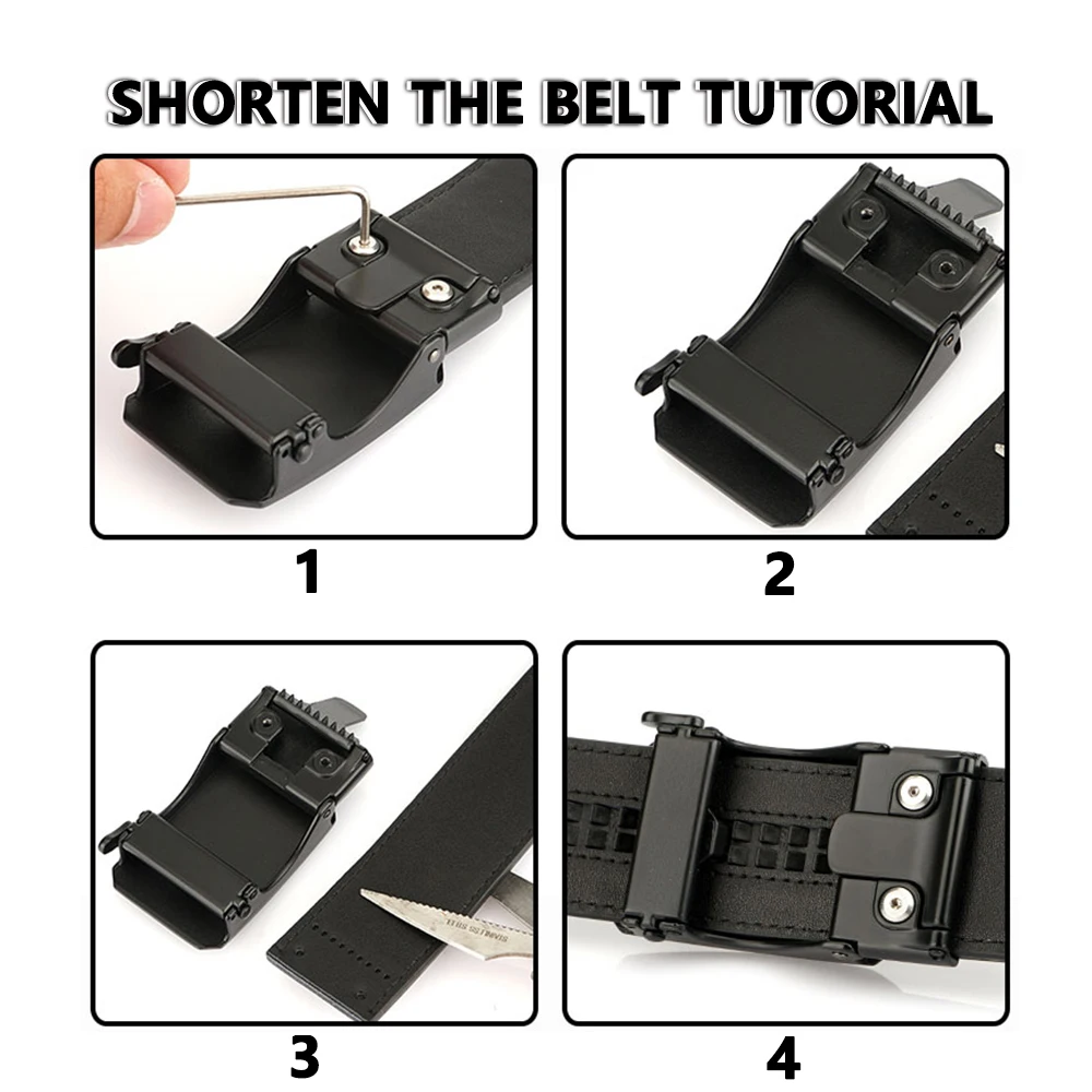 TUSHI Neue Mode Leder Gürtel Taktische Gürtel für Männer Metall Automatische Schnalle Gun Gürtel Militär Gürtel Outdoor Sport Gürtel Männlich – Detail 14
