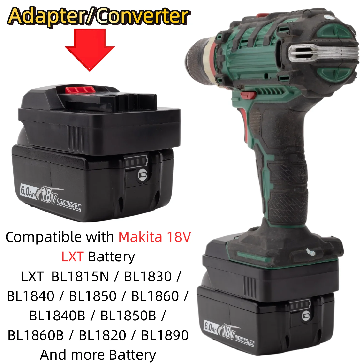 Battery Adapter/Converter for Makita 18V LXT Li-ion Battery To Lidl Parkside X20V TEAM Tools Drill Impact Wrench(Only Adapter)