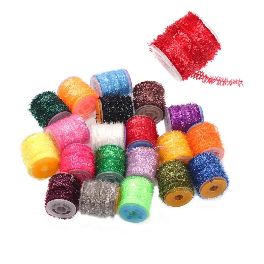 2 Spools Fly Tying Ice Chenille Material For Tying Nymphs Streamer Fly Marabou Jig Ice Jig Flies Sea Fishing Bass Pike Lures