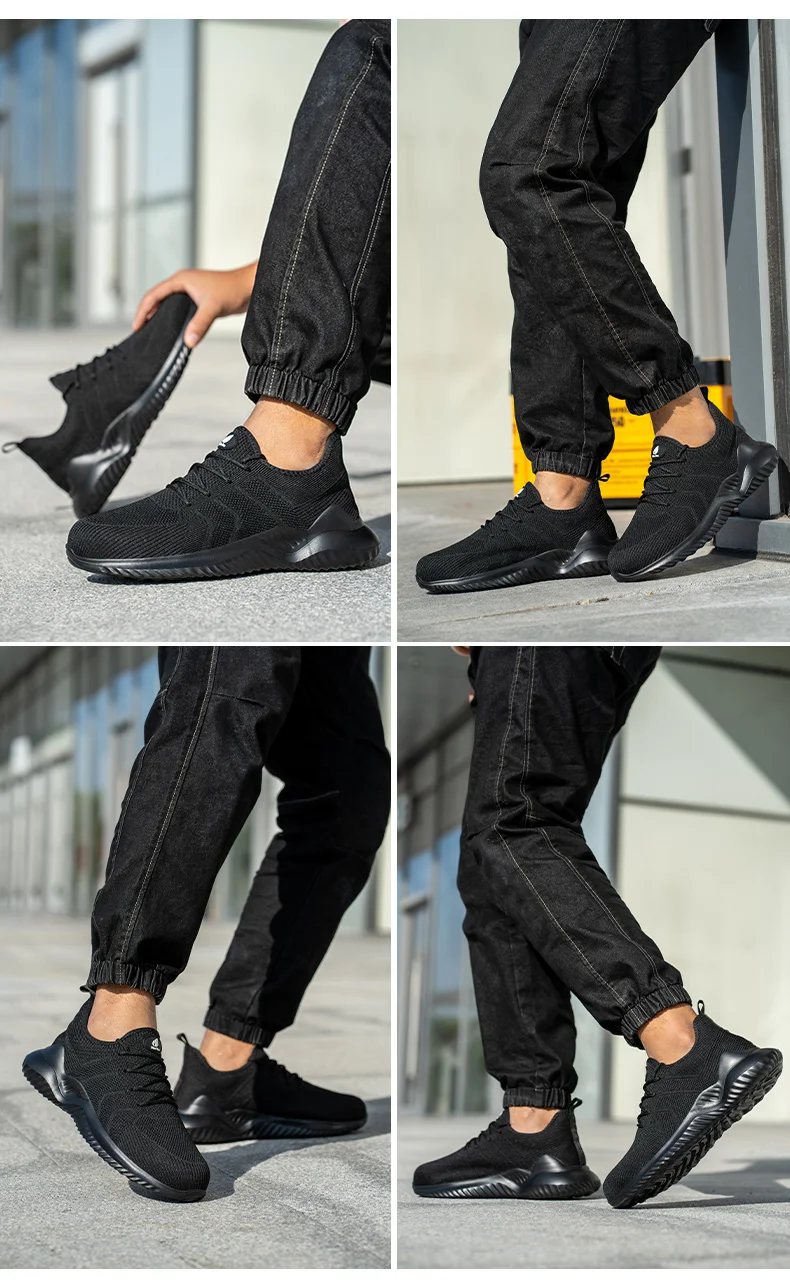 Leichte, atmungsaktive Sicherheitsschuhe für Herren mit Stahlkappe, durchtrittsicher und rutschfest, Schutzschuhe, Sicherheitsschuhe. – Detail 19