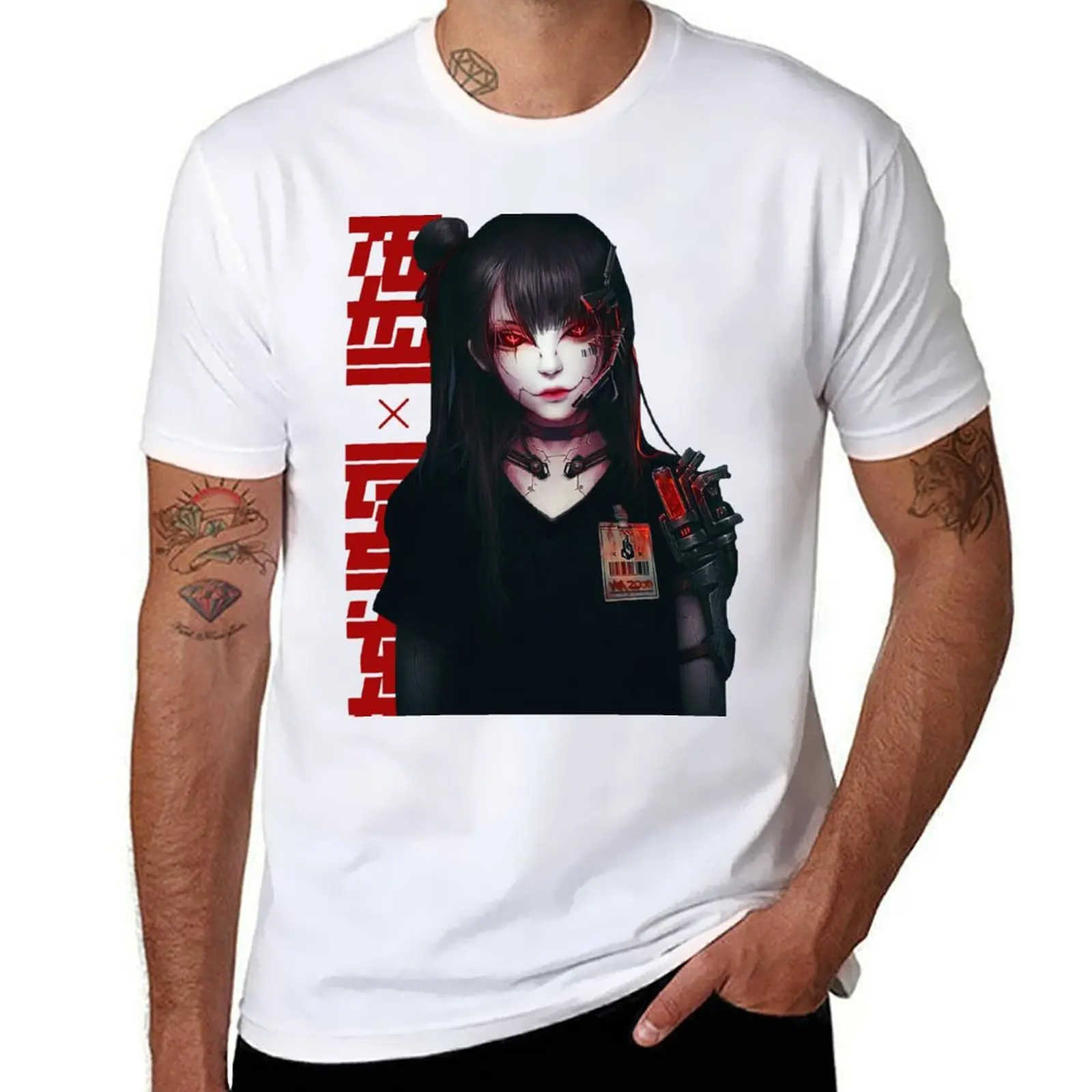 

Cyborg Girl Vaporwave Japanese Cyberpunk T-Shirt essential t shirt man t shirt cotton high quality