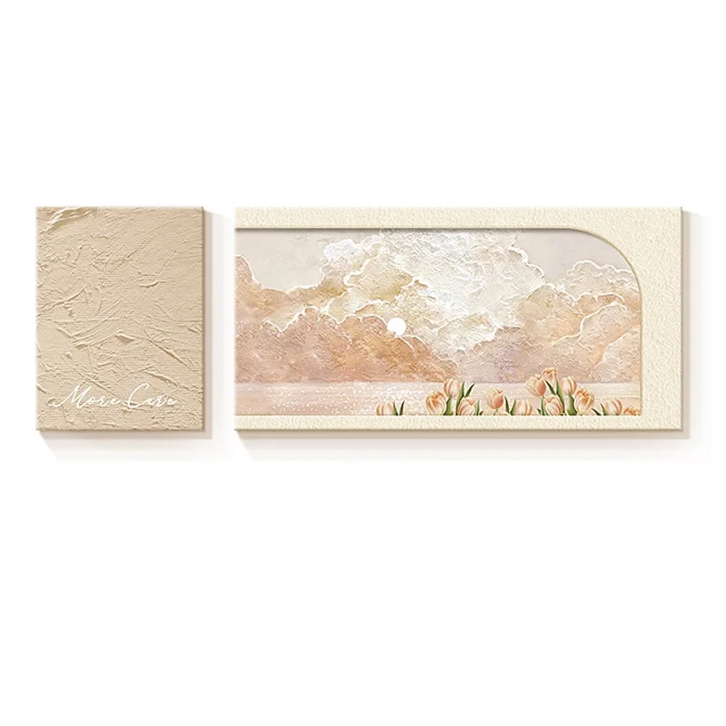 

Cream wind, living room decorative painting, artistic texture, sofa background wall hanging painting 2024 new model, simple,