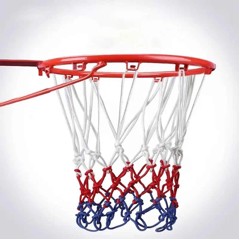 1/2/3PCS Standard Basketball Net Red+White+Blue Tri-Color Basketball Hoop Net Powered Basketball Hoop Basket Rim Net