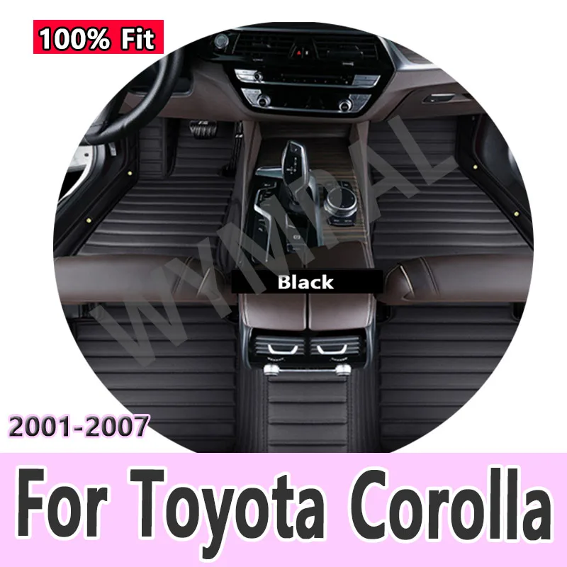 Tapetes de carro de luxo para Toyota Corolla E120 2001 ~ 2007 Proteção à prova d'água Tapetes de carro Acesorios Para Autos Acessórios para carros