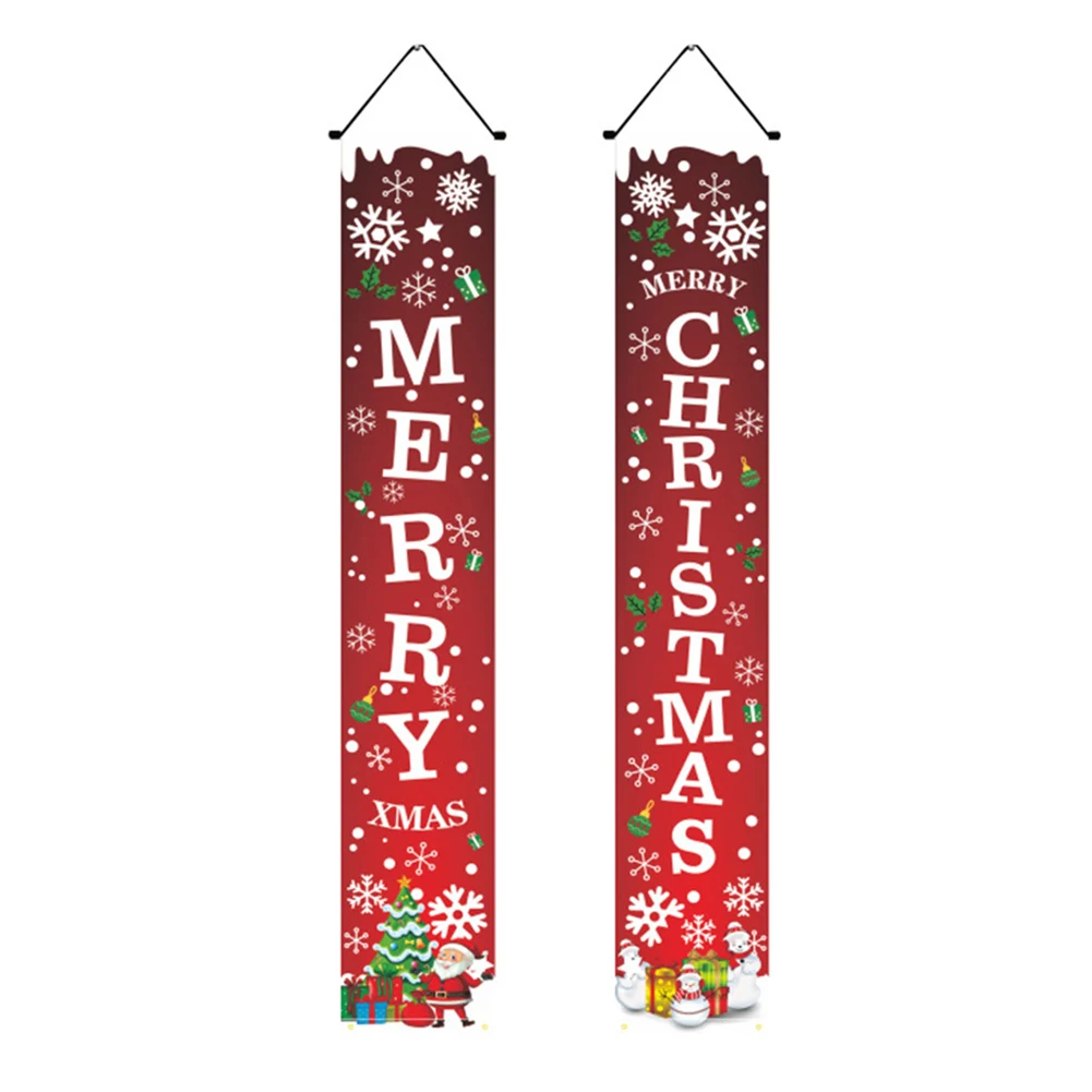 Festive Christmas Door Decorations for Indoor and Outdoor Use Create a Joyful Atmosphere with Charming Couplets