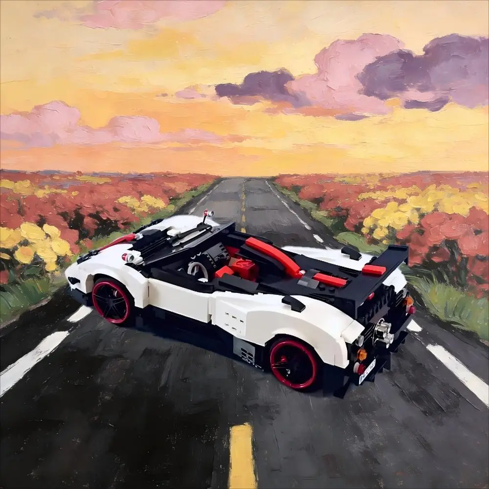 MOC-22208 Mattoncini da Costruzione Modello Auto Sportiva Decappottabile di Alta Gamma 971 Pezzi Tecnologia Modulare Regalo Giocattolo da Assemblare