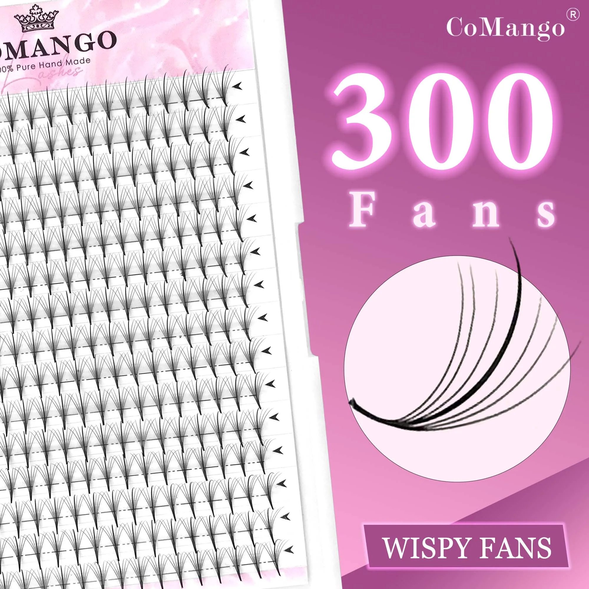 CoMango 7D Spike Wimpern Single & Mix8-15 Wimpern 120/300Fans Wimpernverlängerung Handgemachte vorgefertigte Volumenfächer Natürliche Wimper