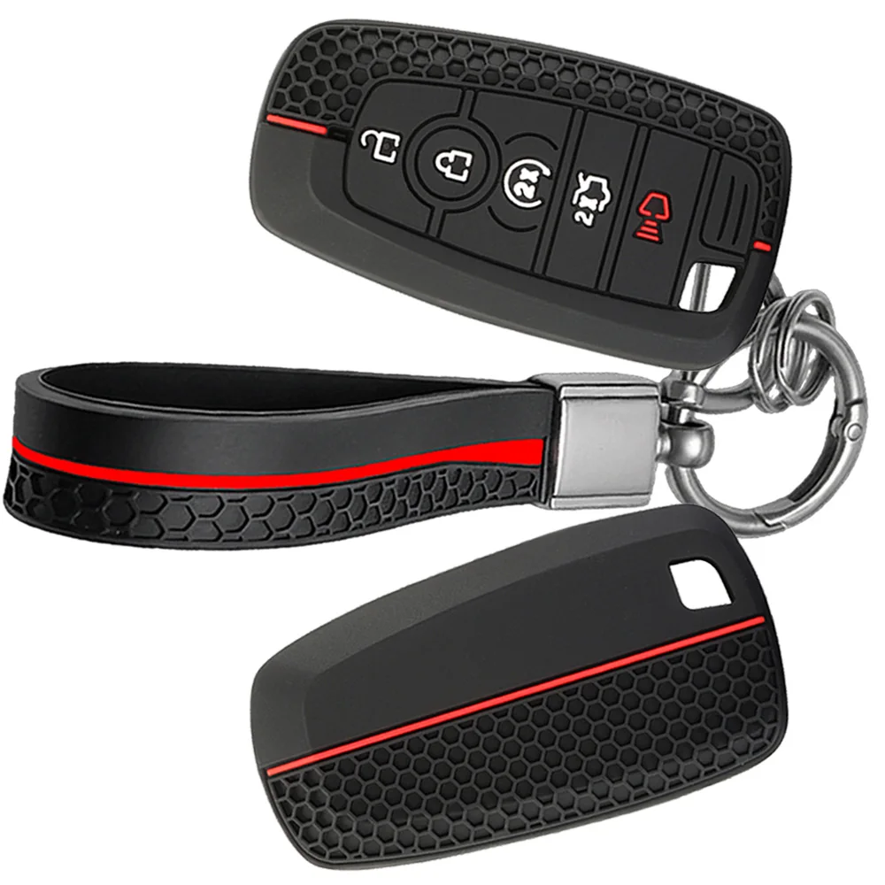 Silicone Car Key Cover Case For Ford Maverick Focus Edge Explorer Expedition Everest Fusion Mondeo Mustang Raptor Bronco Key